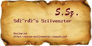 Sörös Szilveszter névjegykártya